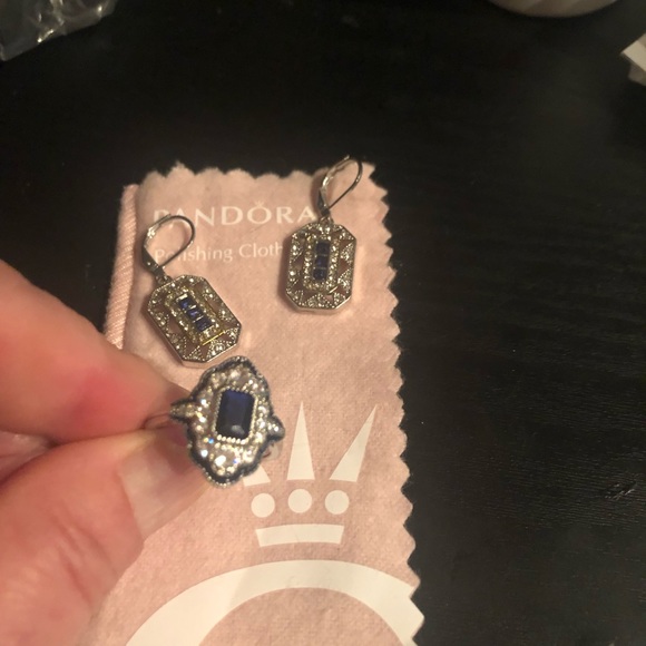 Edwardian Style Cocktail Ring and Earrings - Picture 3 of 9